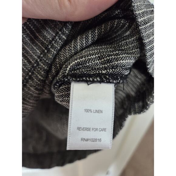 Garnet Hill 100% Linen Striped Coastal Lagenlook Dropwaist Shift Dress, Size 10 - Picture 8 of 13